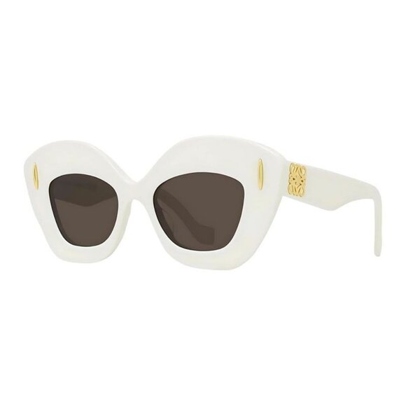 NWT LOEWE WOMEN SUNGLASSES IVORY/BROWN LOEWE EYEWEAR - Picture 1 of 4